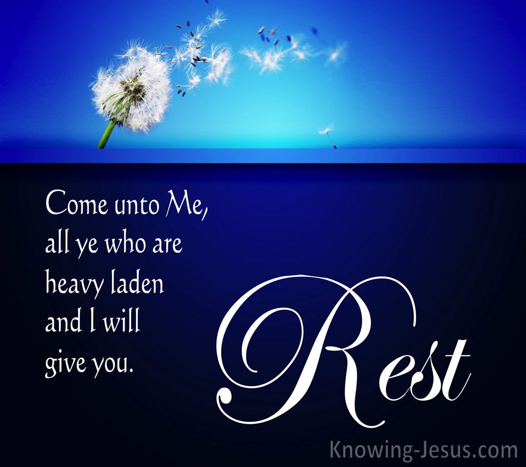 Matthew 11:28 God, My Rest (devotional)02:28 (blue)
